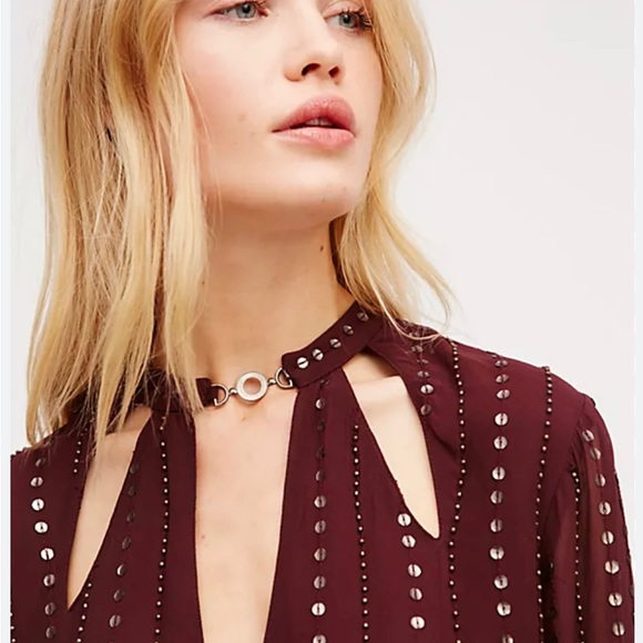 Free People Young Love Embellished Top Plum/Purple color size Small - Picture 11 of 11